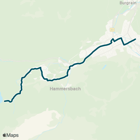 Die Münchner VerkehrsVerbund  EibseeBus Garmisch-Partenkirchen - Untergrainau - Hammersbach - Grainau - Eibsee map