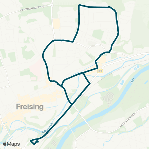 Die Münchner VerkehrsVerbund  Freising - Klinikum Ost - Asamstraße Landratsamt - Freising map