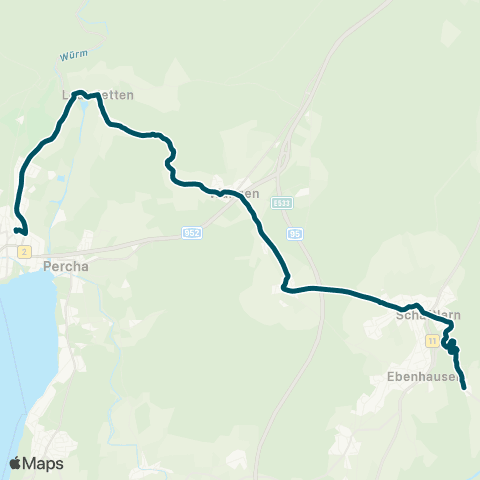 Die Münchner VerkehrsVerbund  Schäftlarn, Kloster - Hohenschäftlarn - Wangen - Starnberg Nord map