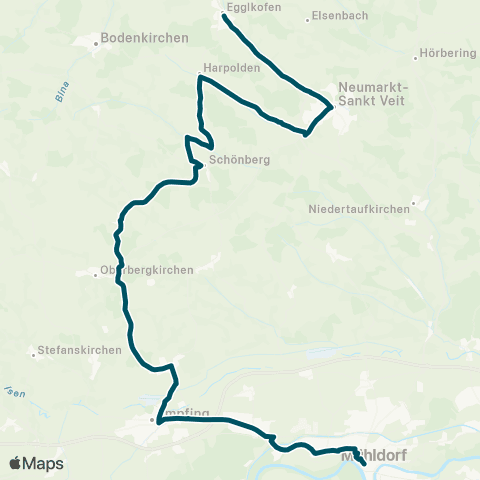 Die Münchner VerkehrsVerbund  Egglkofen - Neumarkt-St. Veit - Oberbergkirchen - Ampfing - Mühldorf map
