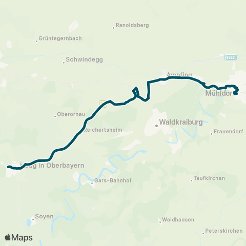 Die Münchner VerkehrsVerbund  Haag - Reichertsheim - Ampfing - Waldkraiburg / Mühldorf map