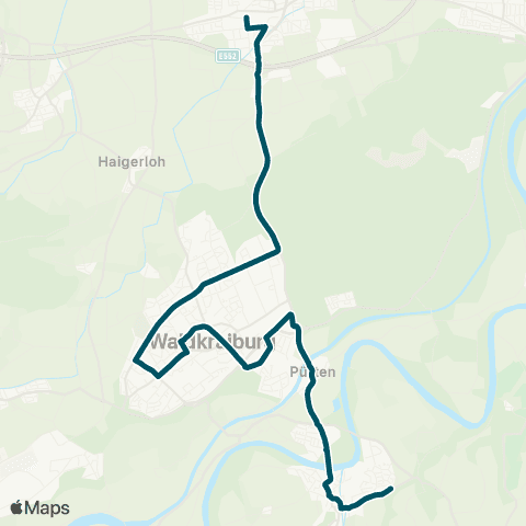 Die Münchner VerkehrsVerbund  Kraiburg - Pürten - Waldkraiburg - Ampfing map