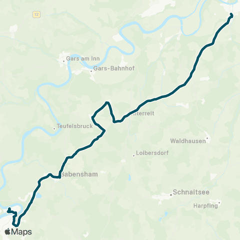 Die Münchner VerkehrsVerbund  Wasserburg Stadt - Penzing - Unterreit - Kraiburg map