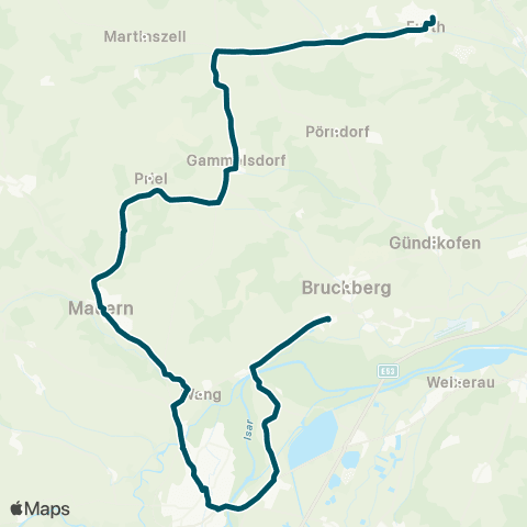Die Münchner VerkehrsVerbund  Edlkofen - Moosburg - Mauern - Gammelsdorf - Furth b. Landshut map