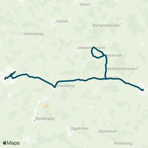 Die Münchner VerkehrsVerbund  (Gangkofen - / Frontenhausen - Radlkofen - ) Geratsfurt - Binabiburg - Vilsbiburg map