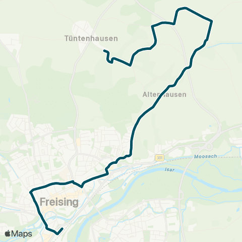 Die Münchner VerkehrsVerbund  Freising - Altenhausen - Edenhofen - Zellhausen map