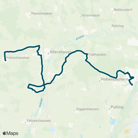 Die Münchner VerkehrsVerbund  Freising - Kranzberg - Allershausen - Hohenkammer map