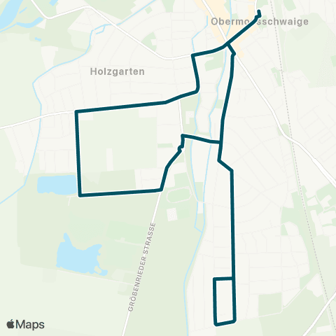 Die Münchner VerkehrsVerbund  Dachau - Moosstraße - Stadtweiher -  - Eschenrieder Straße - Dachau map