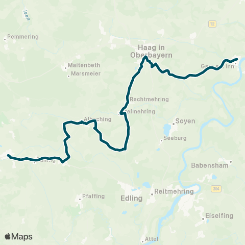 Die Münchner VerkehrsVerbund  Steinhöring - Tulling - Albaching - Haag - Gars map