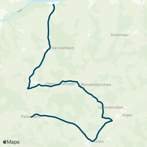Die Münchner VerkehrsVerbund  Niederviehbach - Kirchberg - Aham - Gerzen - Stürming map