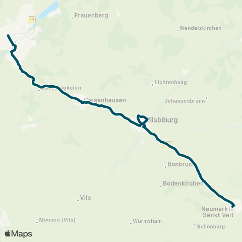 Die Münchner VerkehrsVerbund  Landshut Hbf - Geisenhausen - Vilsbiburg - Neumarkt-St. Veit map