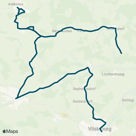 Die Münchner VerkehrsVerbund  Vilsbiburg - Diemannskirchen - Geisenhausen - Adlkofen - Jesendorf map