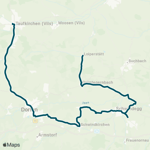 Die Münchner VerkehrsVerbund  Loiperstätt - Obertaufkirchen - Schwindegg - Dorfen - Taufkirchen (Vils) map