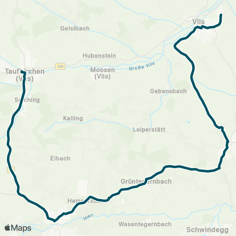 Die Münchner VerkehrsVerbund  Velden - Buchbach - Dorfen - Taufkirchen (Vils) map