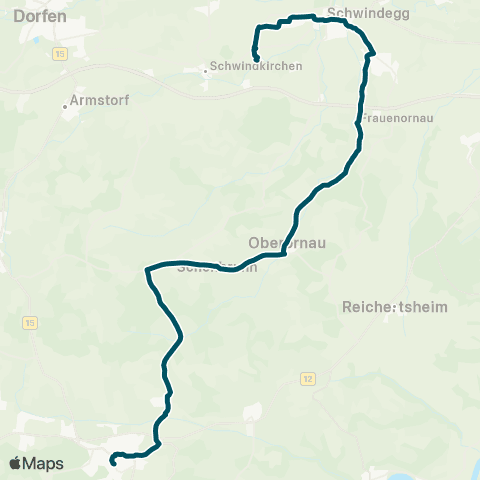 Die Münchner VerkehrsVerbund  Haag - Kirchdorf - Obertaufkirchen - Schwindegg - Schwindach map