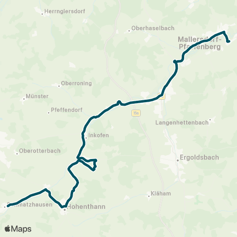 Die Münchner VerkehrsVerbund  Oberroning - Rottenburg - Hohenthann - Neufahrn ( - Mallersdorf-Pfaffenberg) map