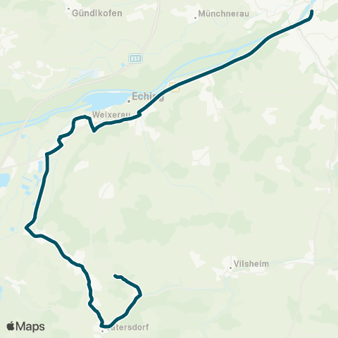 Die Münchner VerkehrsVerbund  Großaibach - Buch a.Erlbach - Niedererlbach - Weixerau - Viecht - Landshut map