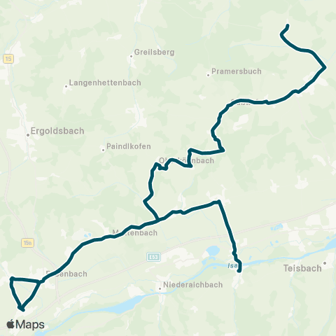 Die Münchner VerkehrsVerbund  (Kirchlehen - ) Hösacker / Essenbach - Postau - Hörmannsdorf ( - Niederviehbach) map