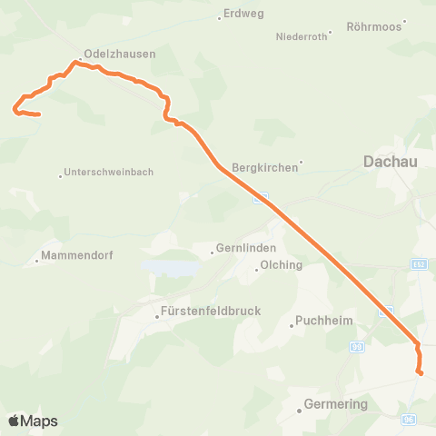 Die Münchner VerkehrsVerbund  Pasing - Sulzemoos - Odelzhausen - Pfaffenhofen a.d. Glonn - Egenhofen map