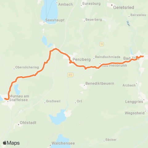 Die Münchner VerkehrsVerbund  Murnau - Penzberg - Bad Tölz map