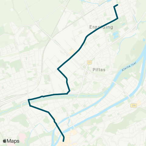 Die Münchner VerkehrsVerbund  Altstadt - Hauptbahnhof - Realschule Ergolding map