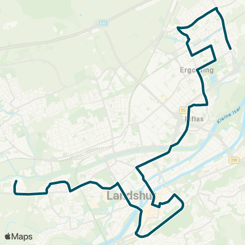 Die Münchner VerkehrsVerbund  Ergolding - Piflas - Altstadt - Ländtorplatz - HLG - Realschule map