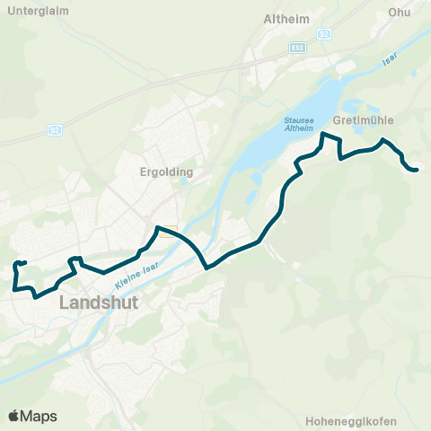 Die Münchner VerkehrsVerbund  Frauenberg - Auloh - Hauptbahnhof - HLG - Wirtschaftsschule map
