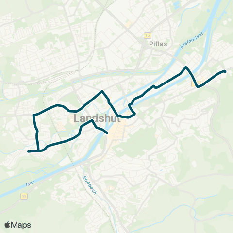 Die Münchner VerkehrsVerbund  Ländtorplatz - Landshut / West - Am Alten Viehmarkt - Schulstraße map