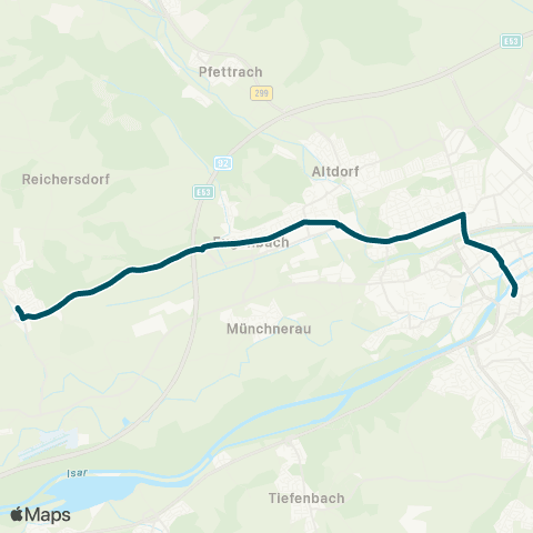 Die Münchner VerkehrsVerbund  Gündlkofen - Unterlenghart - Wirtschaftsschule - Hauptbahnhof - Altstadt map