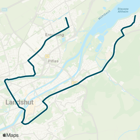 Die Münchner VerkehrsVerbund  Realschule Ergolding - Hauptbahnhof - Auloh map