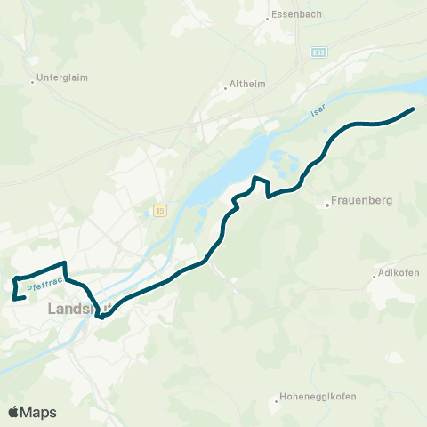 Die Münchner VerkehrsVerbund  HLG - Hauptbahnhof - Altstadt - Auloh - Frauenberg - Wolfsteinerau map