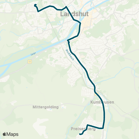 Die Münchner VerkehrsVerbund  HLG - Kumhausen - Preisenberg map