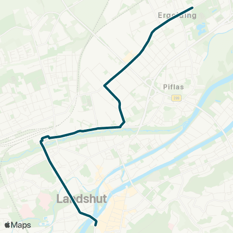 Die Münchner VerkehrsVerbund  Ergolding - Hauptbahnhof - Ländtorplatz map