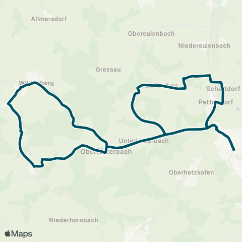 Die Münchner VerkehrsVerbund  (Wildenberg) - Oberlauterbach - Pattendorf - Rottenburg map