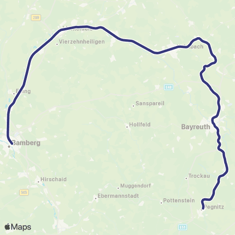 MVV Pegnitz - Bamberg map