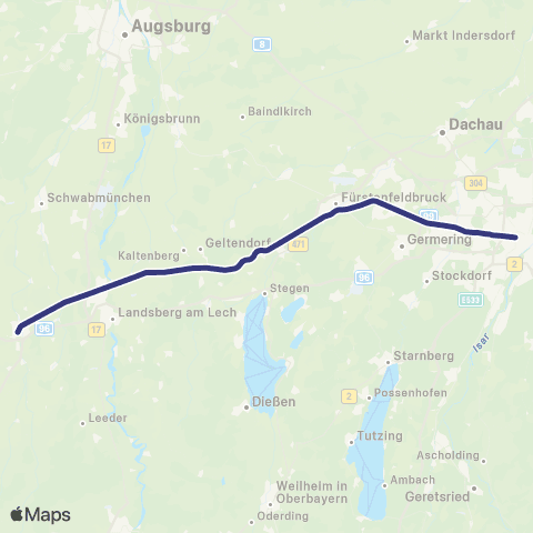 MVV Pasing - Buchloe map