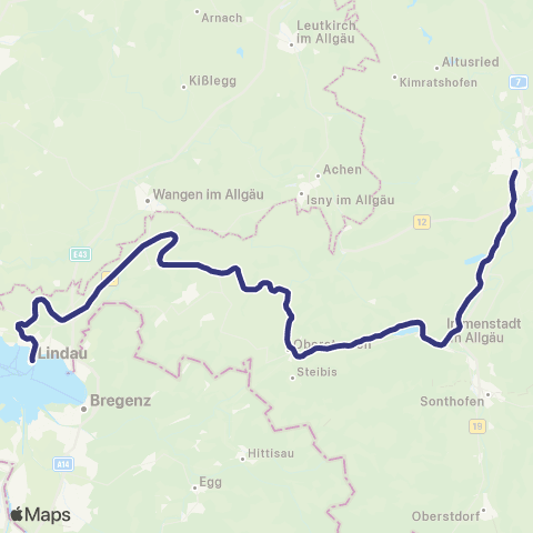 MVV Kempten Hbf - Hergatz map