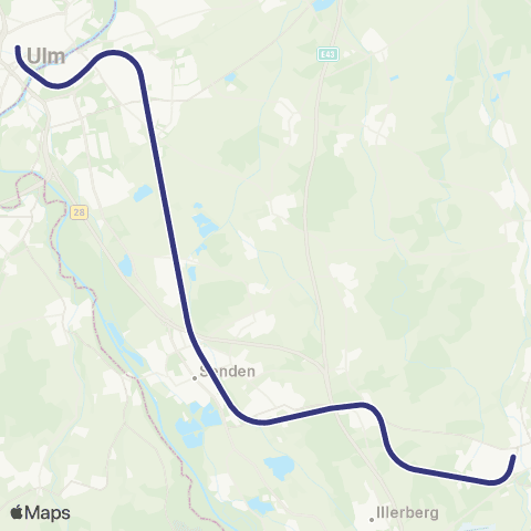 MVV Weißenhorn - Ulm Hbf map