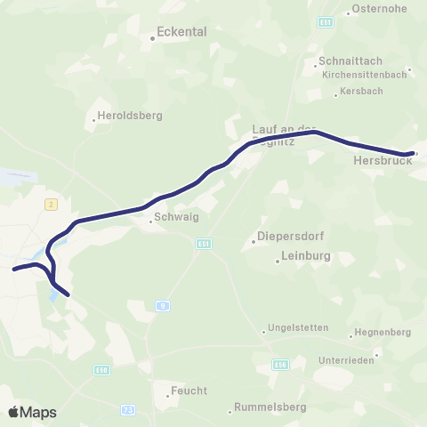 MVV Nürnberg Hbf - Hersbruck map