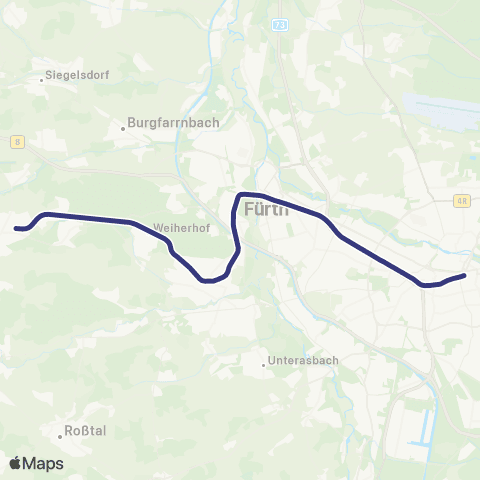MVV Cadolzburg - Fürth Hbf map