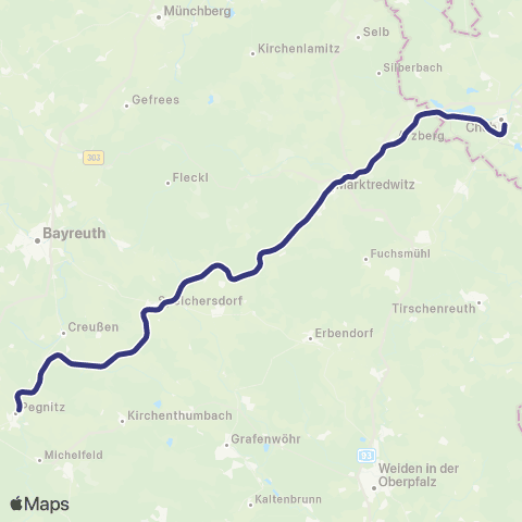 MVV Pegnitz - Cheb map