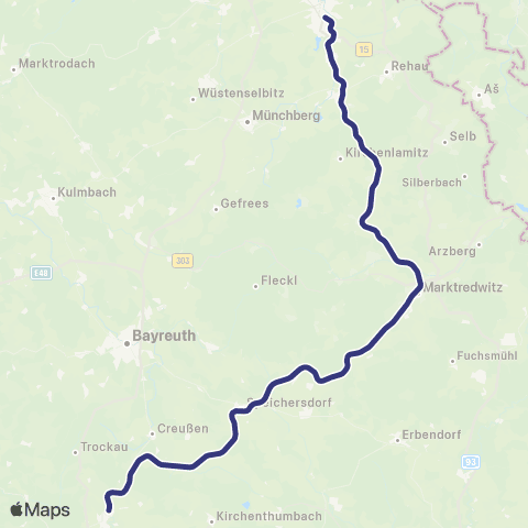 MVV Pegnitz - Marktredwitz map
