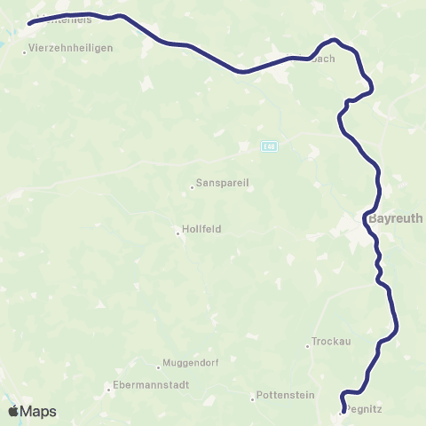 MVV Pegnitz - Bayreuth Hbf map