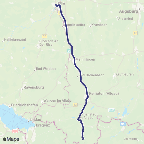 MVV Memmingen - Kempten Hbf map