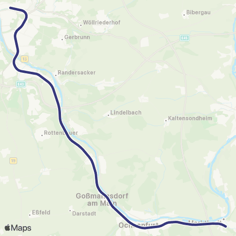 MVV Würzburg Hbf - Marktbreit map