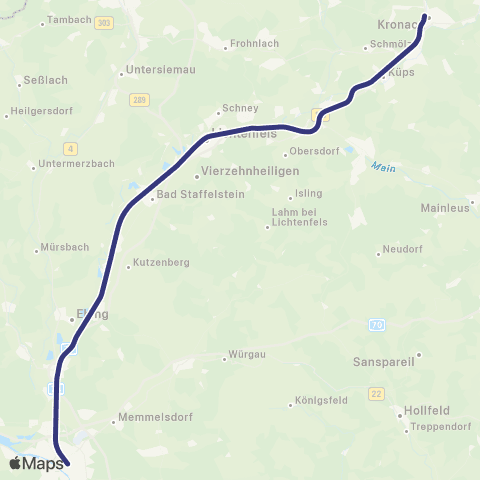 MVV Bamberg - Kronach map
