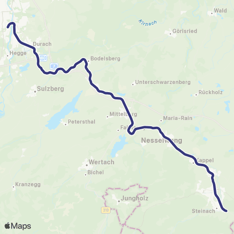 MVV Kempten Hbf - Pfronten-Steinach map