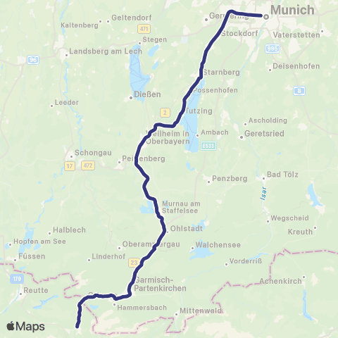 MVV Ehrwald Zugspitzbahn - Garmisch-Partenkirchen map