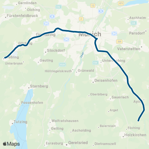 MVV Pasing - Kreuzstraße map