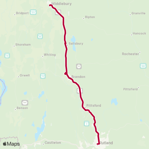 MVRTD Middlebury Connector map